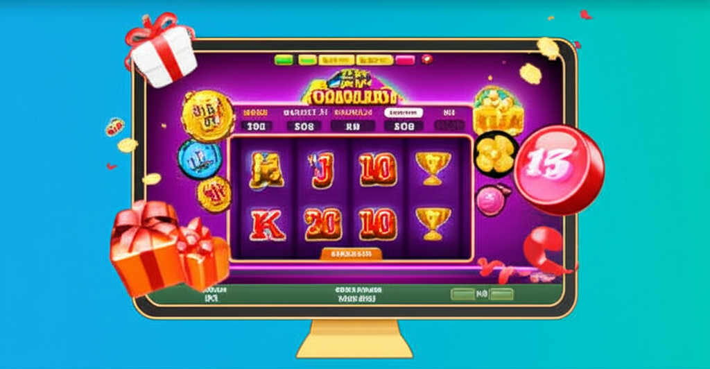 Ilustrasi pemain mengikuti event turnamen slot online dengan papan peringkat dan hadiah menarik di situs slot terpercaya.