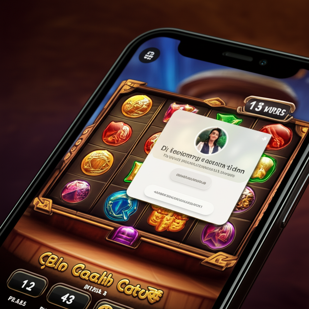 Tampilan layar smartphone dengan aplikasi floating chat customer service di atas game slot online, menunjukkan kemudahan multitasking
