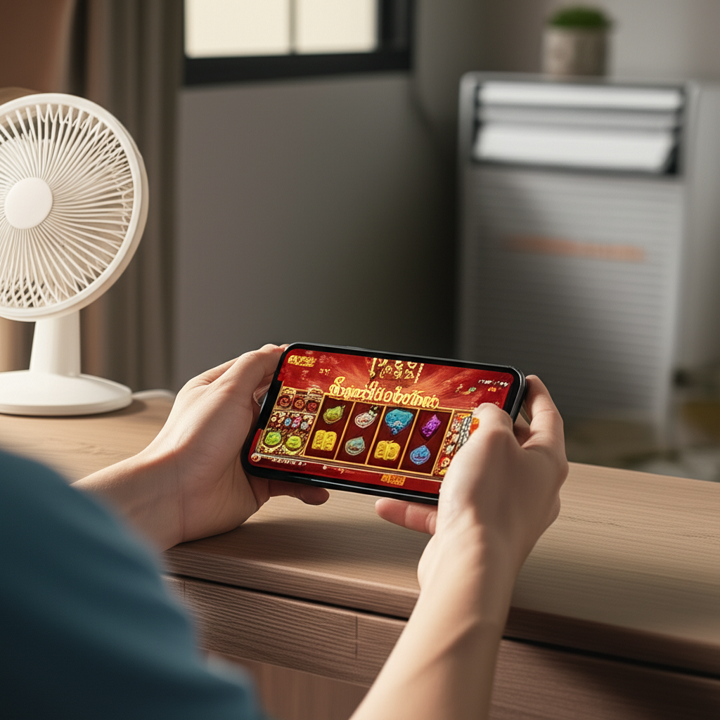 Lingkungan bermain slot online dengan ventilasi baik dan suhu ruangan sejuk untuk mencegah HP overheating