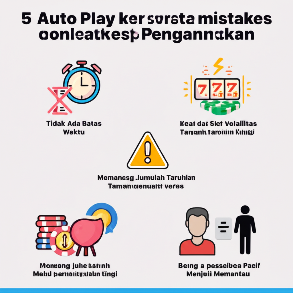 Infografis 5 kesalahan umum dalam menggunakan fitur Auto Play pada permainan slot online