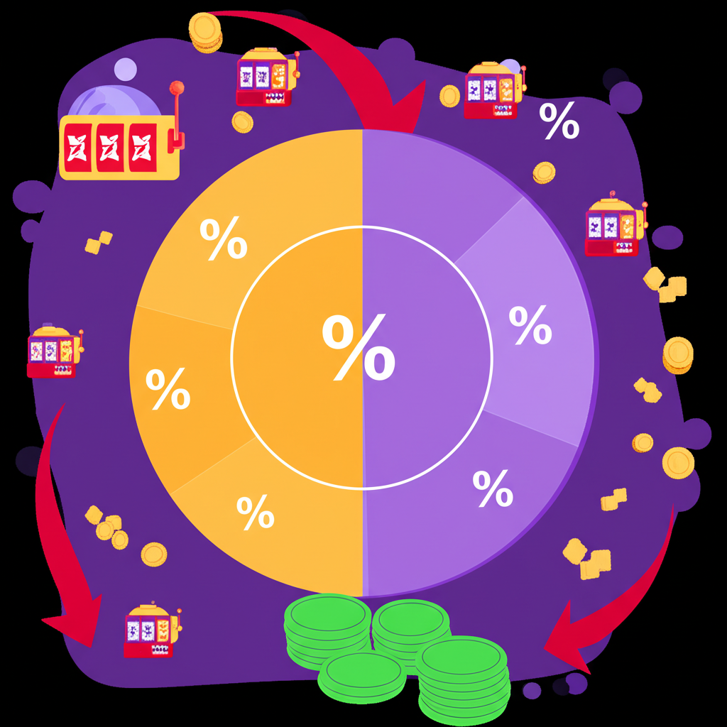 Infografis konsep percentage betting dengan pembagian modal dalam persentase untuk taruhan slot