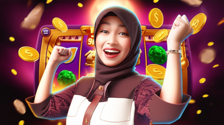 Ilustrasi pemain slot online Indonesia yang sukses meraih profit besar dengan strategi auto play di platform terpercaya