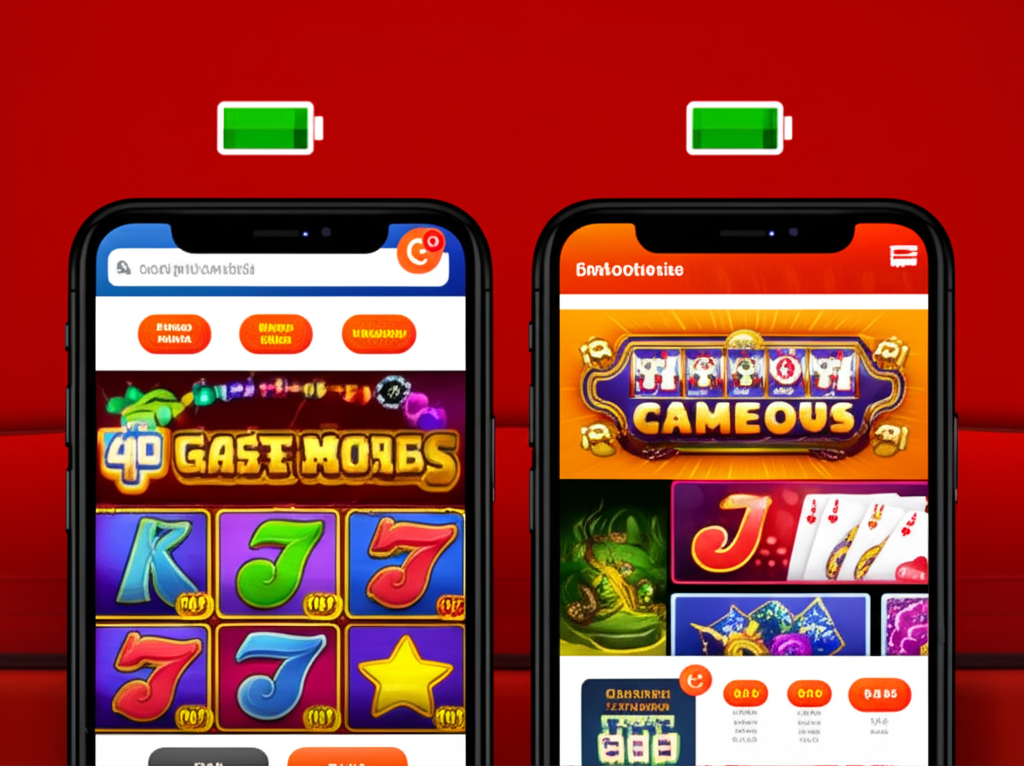 Perbandingan konsumsi baterai antara aplikasi mobile dan browser saat bermain slot online di smartphone