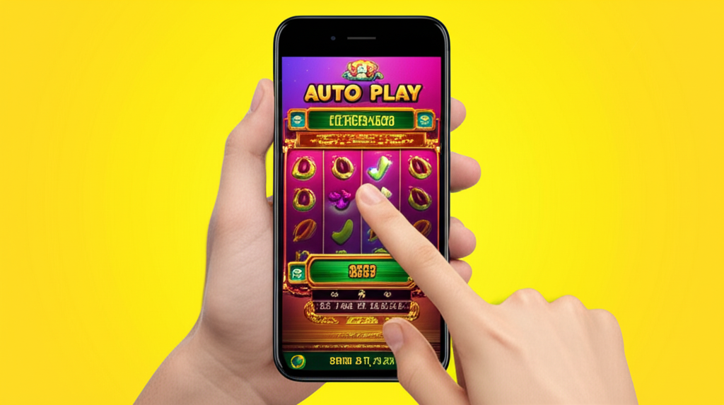 Panduan visual pengaturan batas taruhan, stop loss, dan target kemenangan pada fitur Auto Play slot online