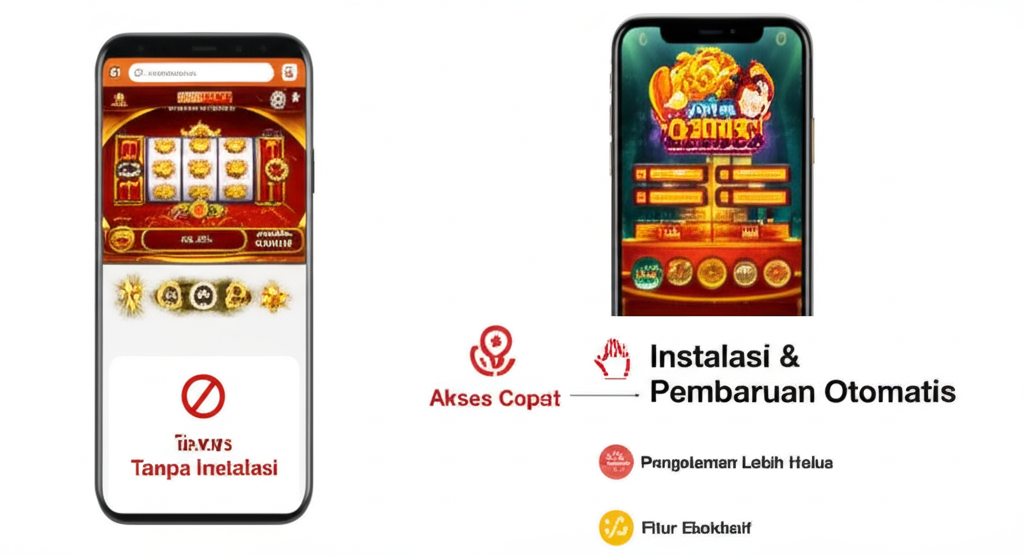 Perbandingan interface dan navigasi antara browser dan aplikasi mobile untuk permainan slot online