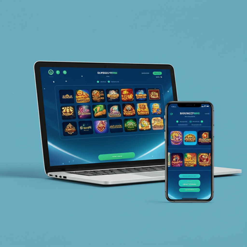 Tampilan platform SuperSlotWins dengan fitur layanan pelanggan 24/7, sistem setoran-penarikan otomatis, dan pilihan game slot dengan auto play