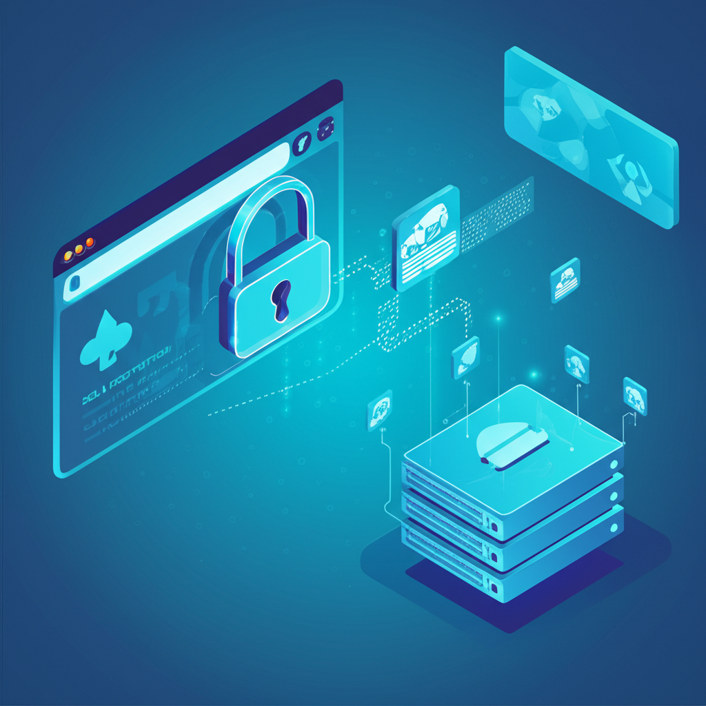 Ilustrasi enkripsi SSL yang melindungi transaksi slot online dengan ikon gembok di browser