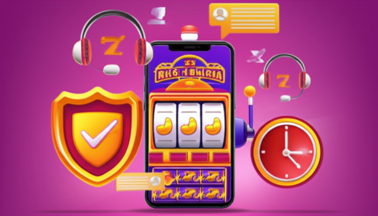 Ilustrasi pemain slot online Indonesia yang bahagia dengan dukungan layanan pelanggan 24/7 dan sistem transaksi aman di SuperSlotWins