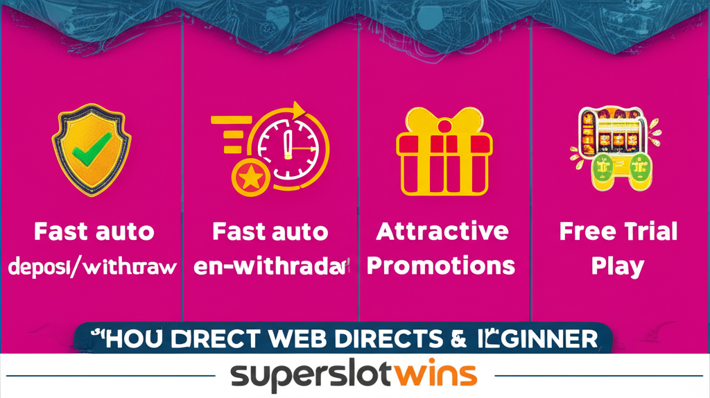อินโฟกราฟิก 5 จุดเด่นของ superslotwins สล็อตเว็บตรง สำหรับมือใหม่ พร้อมไอคอนสื่อความหมาย