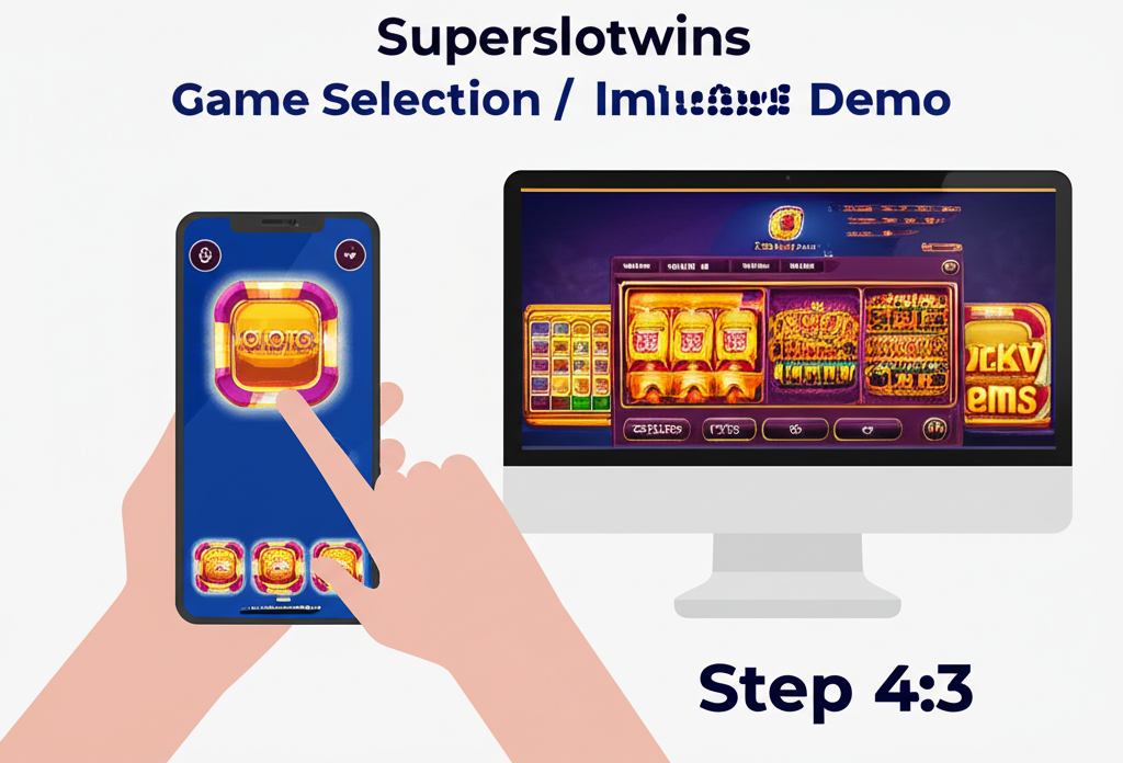 ภาพแสดงขั้นตอนการใช้งานระบบทดลองเล่น superslotwins บนมือถือและคอมพิวเตอร์