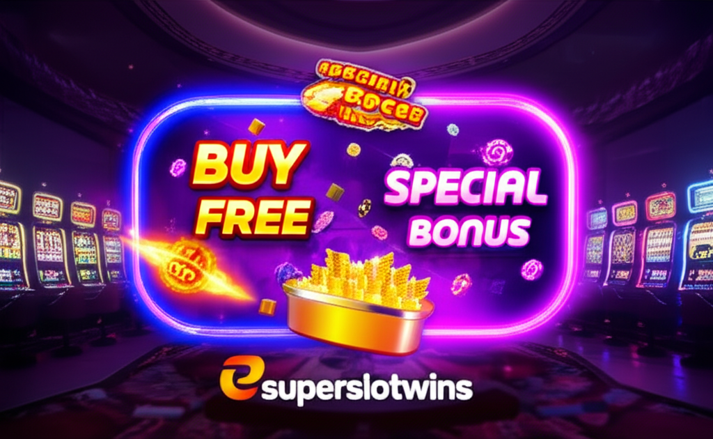 ภาพประกอบฟีเจอร์เด็ดของค่ายสล็อตยอดนิยมบน superslotwins แสดง Buy Free Spins, RTP สูง และโบนัสพิเศษในแพลตฟอร์มเกมสล็อตออนไลน์