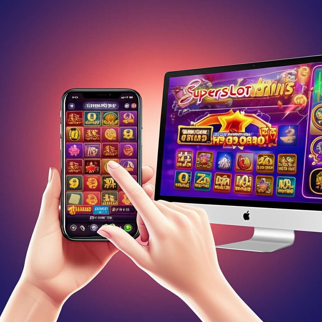 ภาพระบบทดลองเล่นฟรีของ superslotwins แสดงเกมมากกว่า 200 เกมและเครดิตฟรี 10,000 เครดิต