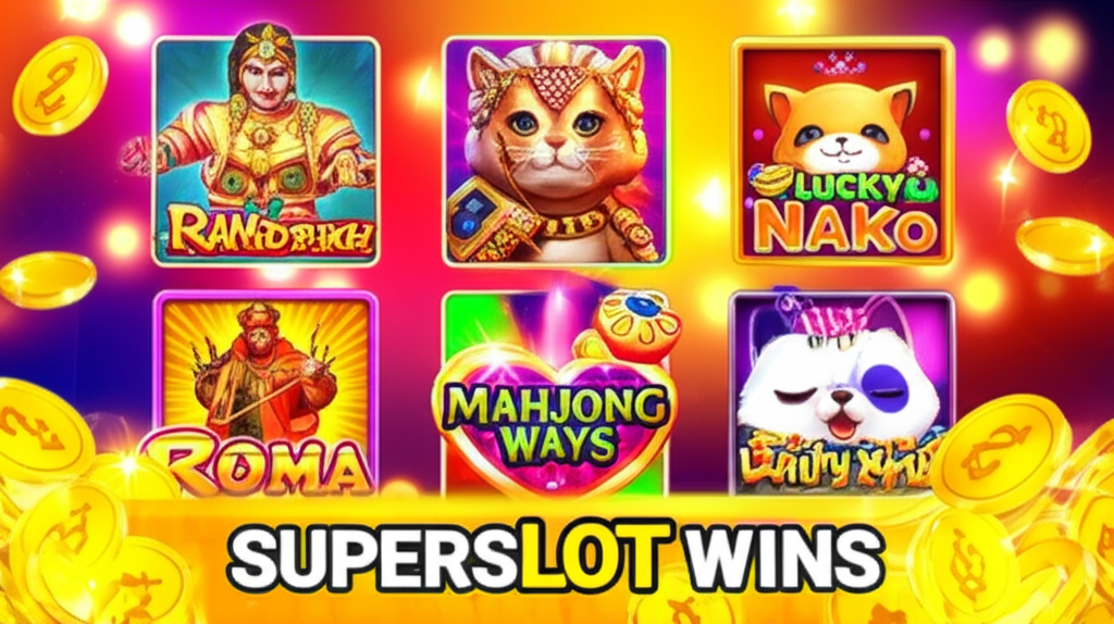 รีวิวเกมสล็อตแตกง่ายและโบนัสแตกบ่อยบน superslotwins เช่น Roma, Mahjong Ways, Lucky Neko