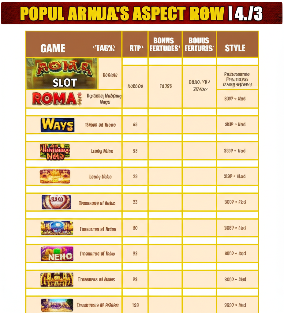 ตารางเปรียบเทียบเกมสล็อตยอดนิยมใน superslotwins ที่โบนัสแตกบ่อย พร้อมข้อมูล RTP และฟีเจอร์เด่น