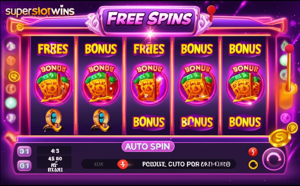 ภาพประกอบการใช้ฟีเจอร์ฟรีสปินและออโต้สปินในเกมสล็อต superslotwins เพื่อเพิ่มโอกาสชนะ
