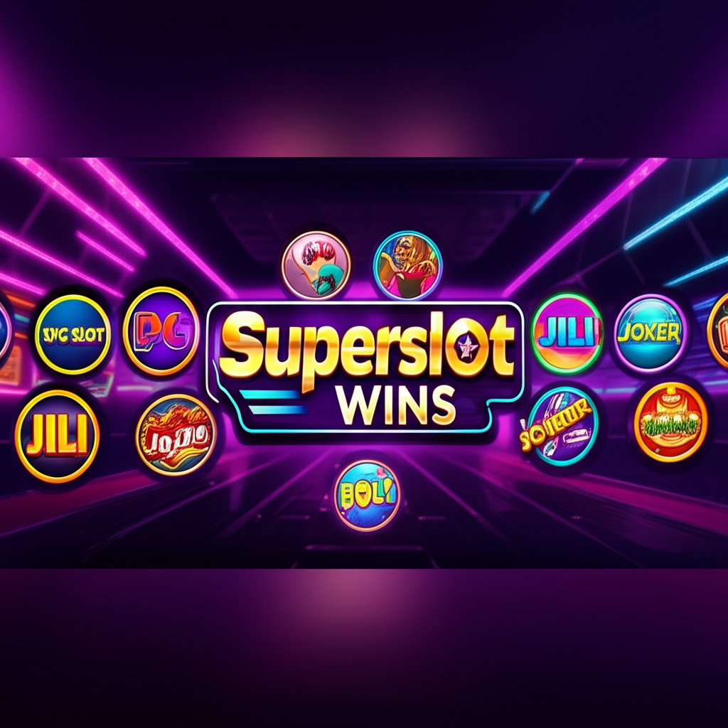 ภาพประกอบเกมสล็อตจากค่าย PG SLOT, JILI, Joker และ Betflix บนแพลตฟอร์ม superslotwins พร้อมโลโก้ superslotwins