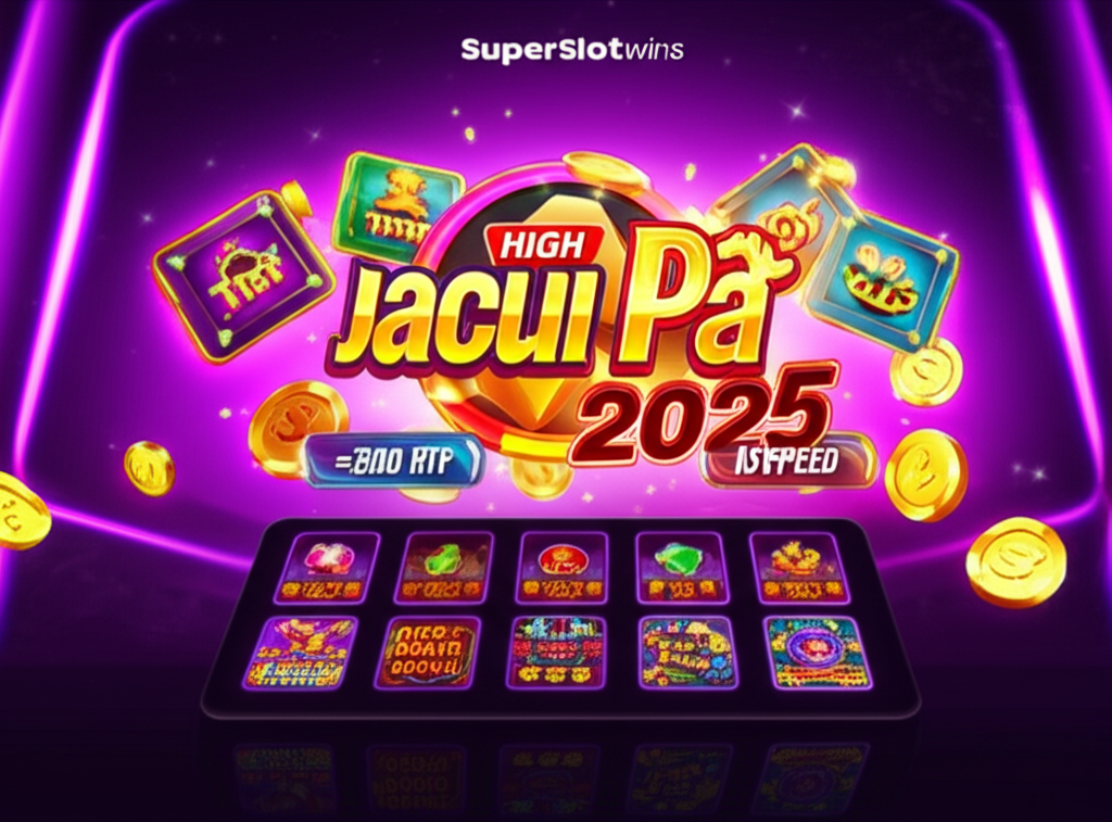 ภาพหน้าจอแพลตฟอร์มเกมสล็อต superslotwins ที่ทันสมัยและน่าเชื่อถือ พร้อมไอคอนเกมสีสันสดใสและสัญลักษณ์แจ็คพอตในปี 2025