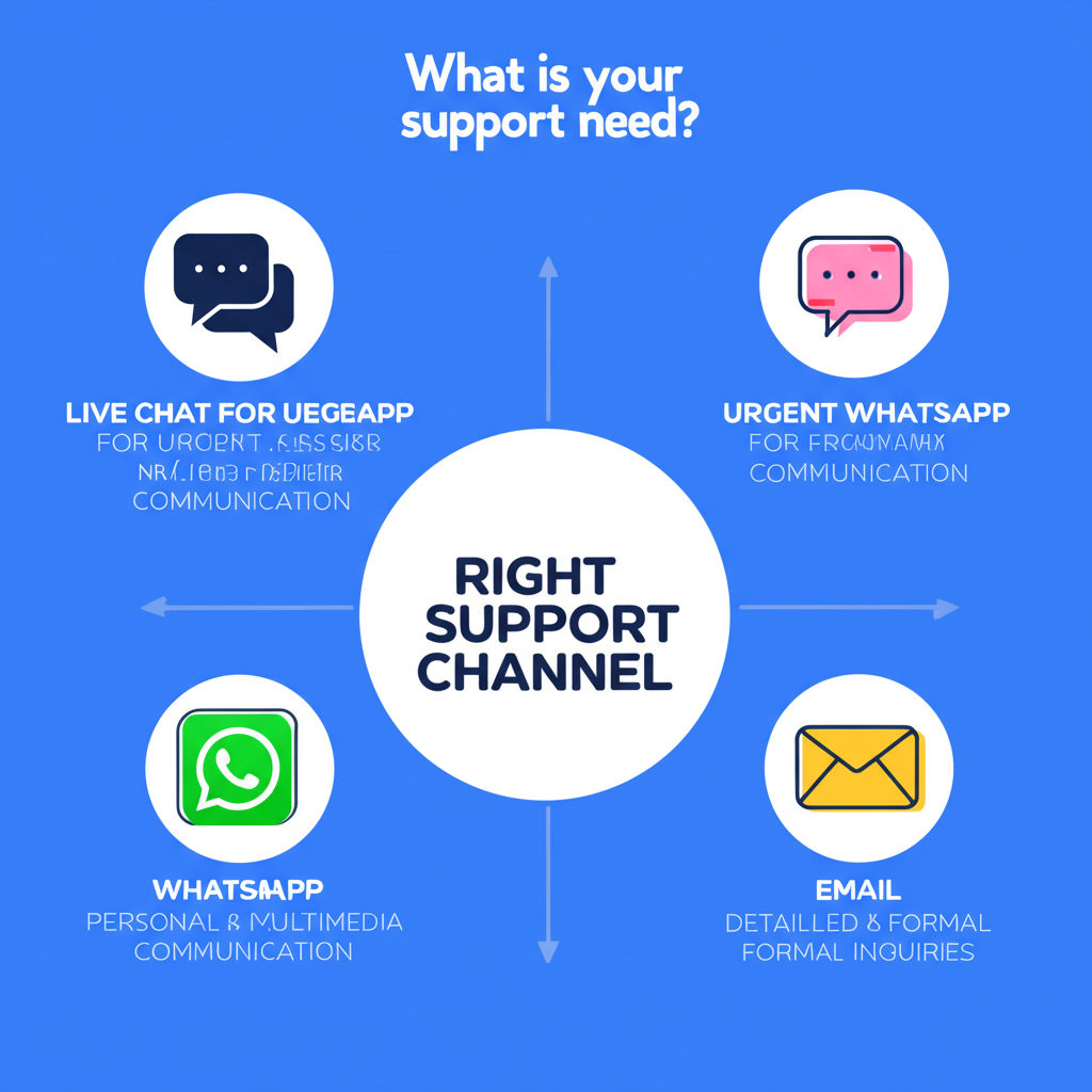 Diagram tips memilih channel support yang tepat di SuperSlotWins sesuai kebutuhan pemain
