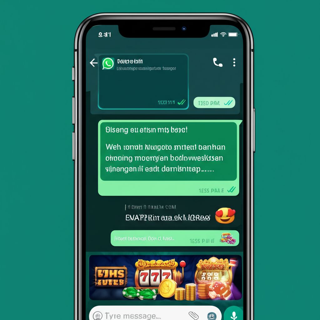 WhatsApp chat templates for customer service messages including welcome, transaction confirmation, and promo notifications in Indonesian