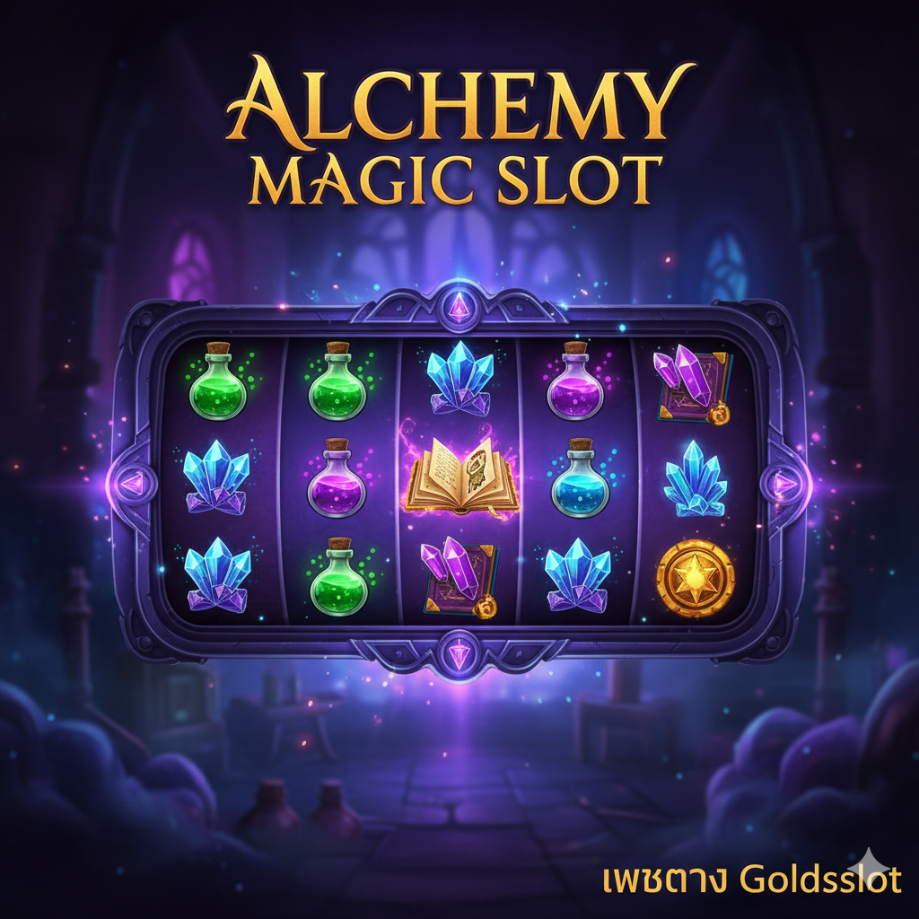 ภาพฟีเจอร์ที่แสดงหน้าจอเกมสล็อตพร้อมแผนภูมิการวิเคราะห์ทางสถิติและตัวบ่งชี้แนวโน้มพร้อมแว่นขยายเพื่อเน้นย้ำว่าเป็น 'การวิเคราะห์สถิติ'