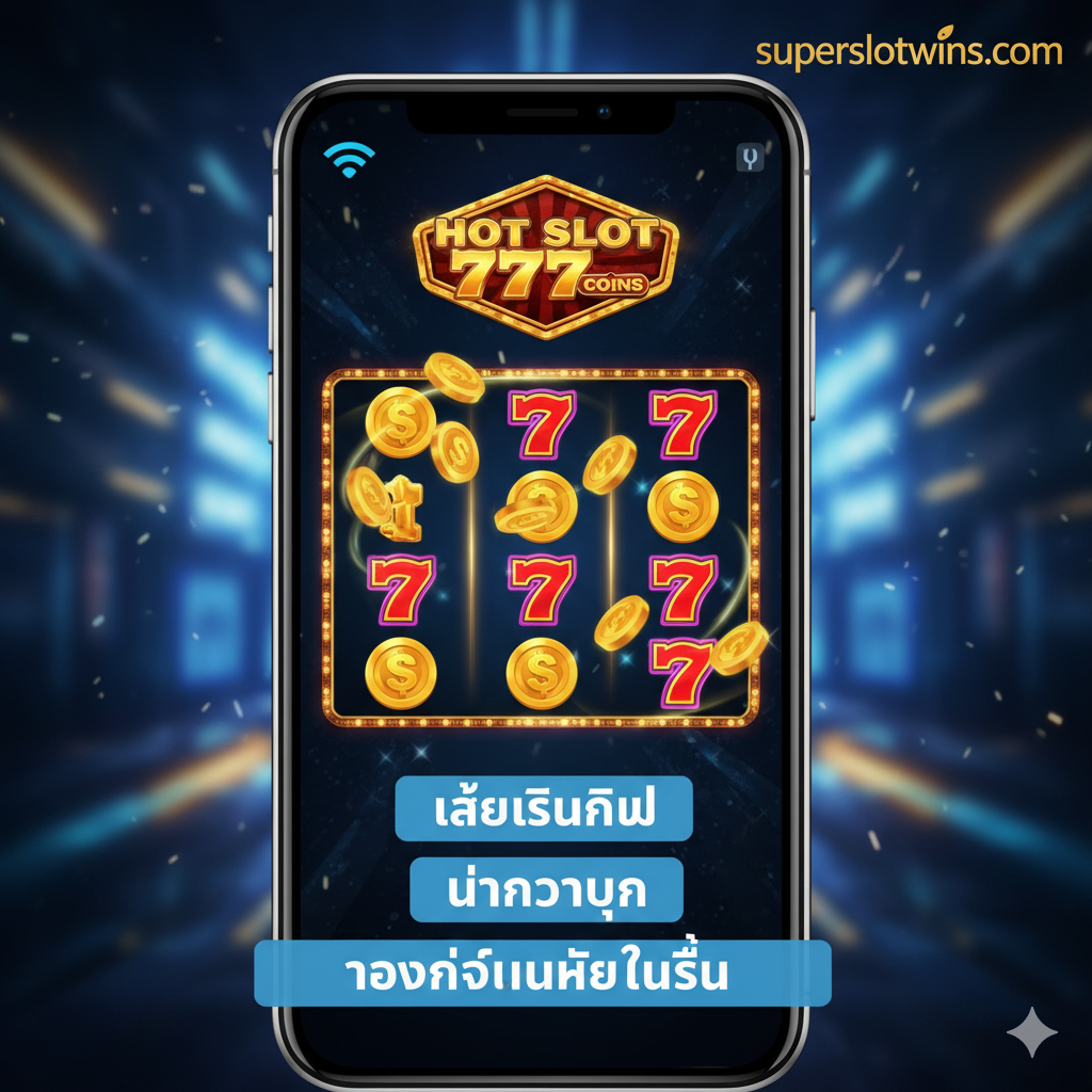 ภาพที่เน้นข้อได้เปรียบของเว็บไซต์ superslotwins.com และเวอร์ชัน 'Extremely Light Edition' องค์ประกอบหลักควรเป็นรูปโทรศัพท์มือถือที่แสดงหน้าจอเกม Hot Slot 777 Coins ที่กำลังโหลดอย่างรวดเร็วและเล่นได้อย่างลื่นไหล (ไม่มีอาการกระตุก) ด้านหลังมือถืออาจมีสัญลักษณ์ Wi-Fi ที่มีขีดสัญญาณไม่เต็มเพื่อสื่อว่าเล่นได้แม้เน็ตไม่แรง และมีโลโก้ 'superslotwins.com' อยู่ในมุมที่ชัดเจน พร้อมข้อความสั้นๆ เช่น 'เล่นลื่นไหล', 'ไม่กระตุก', 'รองรับมือถือทุกรุ่น' เพื่อสื่อถึงประสิทธิภาพและความใส่ใจในการบริการสำหรับผู้เล่นชาวไทย