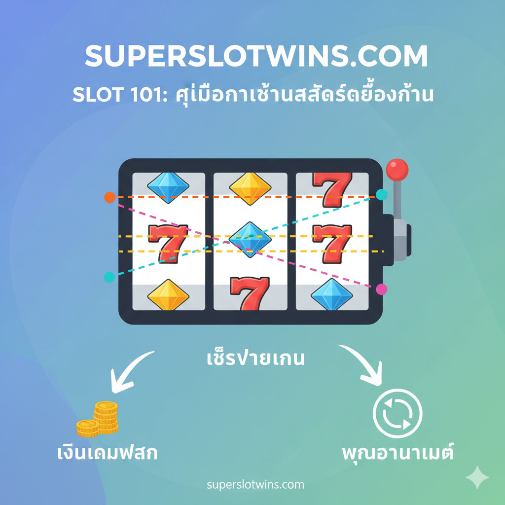 ภาพแนะนำพื้นฐานการเล่นสล็อต