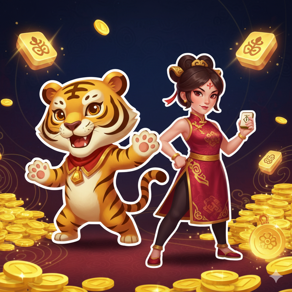 ภาพเน้นคุณสมบัติ (Feature Image) ของไฟล์ PNG: แสดงตัวละครหลักจากเกมทำเงินสูงสุด (Tier 1) เช่น Fortune Tiger และ Mahjong Ways 2 โดยเน้นให้เห็น 'ขอบคมชัด' ของตัวละคร ตัวละครเหล่านี้ถูกวางซ้อนทับอยู่บนพื้นหลังที่มีองค์ประกอบโปรโมท (เช่น กองเหรียญทองหรือสัญลักษณ์ Scatter) โดยใช้เอฟเฟกต์การซ้อนทับที่ราบรื่น (Seamless Overlay) เพื่อแสดงให้เห็นถึงความง่ายในการนำไฟล์ PNG ไปใช้งานออกแบบจริง จัดวางในมุมมองที่สื่อถึงการ 'ตัดมาแล้วพร้อมใช้' เน้นโทนสีที่หรูหรา (ทอง, แดง, น้ำเงินเข้ม) เพื่อสื่อถึงเกมสล็อตพรีเมียม