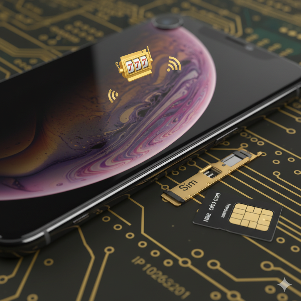 ภาพหน้าปกที่ดึงดูดสายตาสำหรับหัวข้อ 'Sim Slot iPhone XR' ในรูปแบบที่สื่อถึงการเล่นสล็อตออนไลน์ องค์ประกอบหลักคือโทรศัพท์ iPhone XR ที่วางอยู่บนพื้นผิวที่มีสีทองหรือสีเข้ม ด้านข้างมีถาดซิม (Sim Tray) และซิมการ์ด Nano-SIM ถูกจัดวางอย่างเด่นชัด มีไอคอนสล็อตแมชชีนสีทองขนาดเล็ก (🎰) และสัญลักษณ์ Wi-Fi (📶) แสดงถึงการเชื่อมต่อที่เสถียร ภาพมีแสงสว่างและเน้นความคมชัดของรายละเอียดโทรศัพท์และถาดซิม มีการใช้โทนสีดำ-ทอง-เขียว (superslotwins.com) เพื่อให้ดูพรีเมียมและเกี่ยวข้องกับการพนันออนไลน์