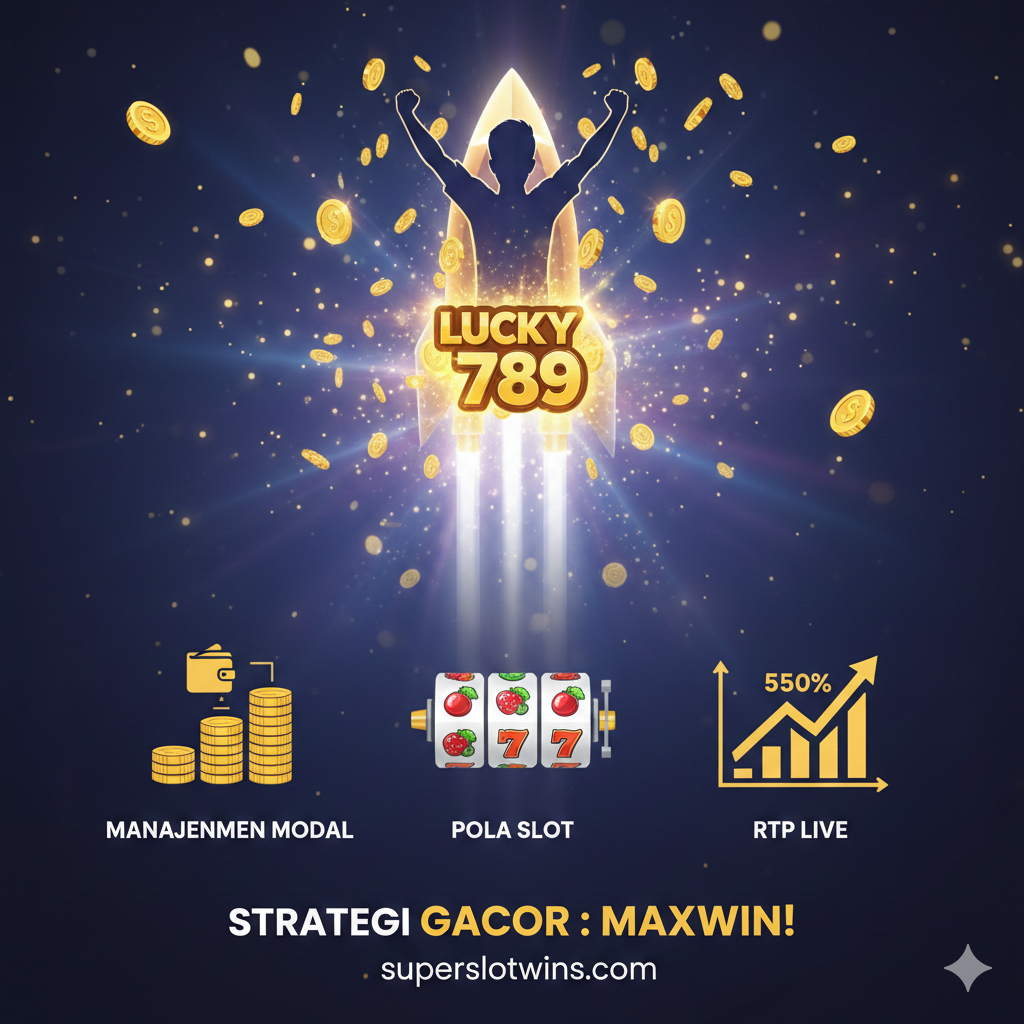 Gambar penutup dan ajakan bertindak (CTA) yang berenergi tinggi, memicu antusiasme untuk 'Maxwin'. Tampilkan seorang pemain (bisa berupa siluet atau ilustrasi) yang sedang merayakan di depan layar slot yang menampilkan kata 'MAXWIN' atau 'JACKPOT' yang menyala-nyala, dikelilingi oleh hujan koin emas yang beterbangan. Angka '789' harus terintegrasi ke dalam elemen kemenangan tersebut (misalnya, di pita spanduk kemenangan). Palet warna harus mencakup merah, emas, dan efek cahaya yang kuat. Tambahkan teks ajakan bertindak yang kuat di bagian bawah, seperti 'JADILAH PEMENANG BERIKUTNYA!' untuk mendorong klik akhir.