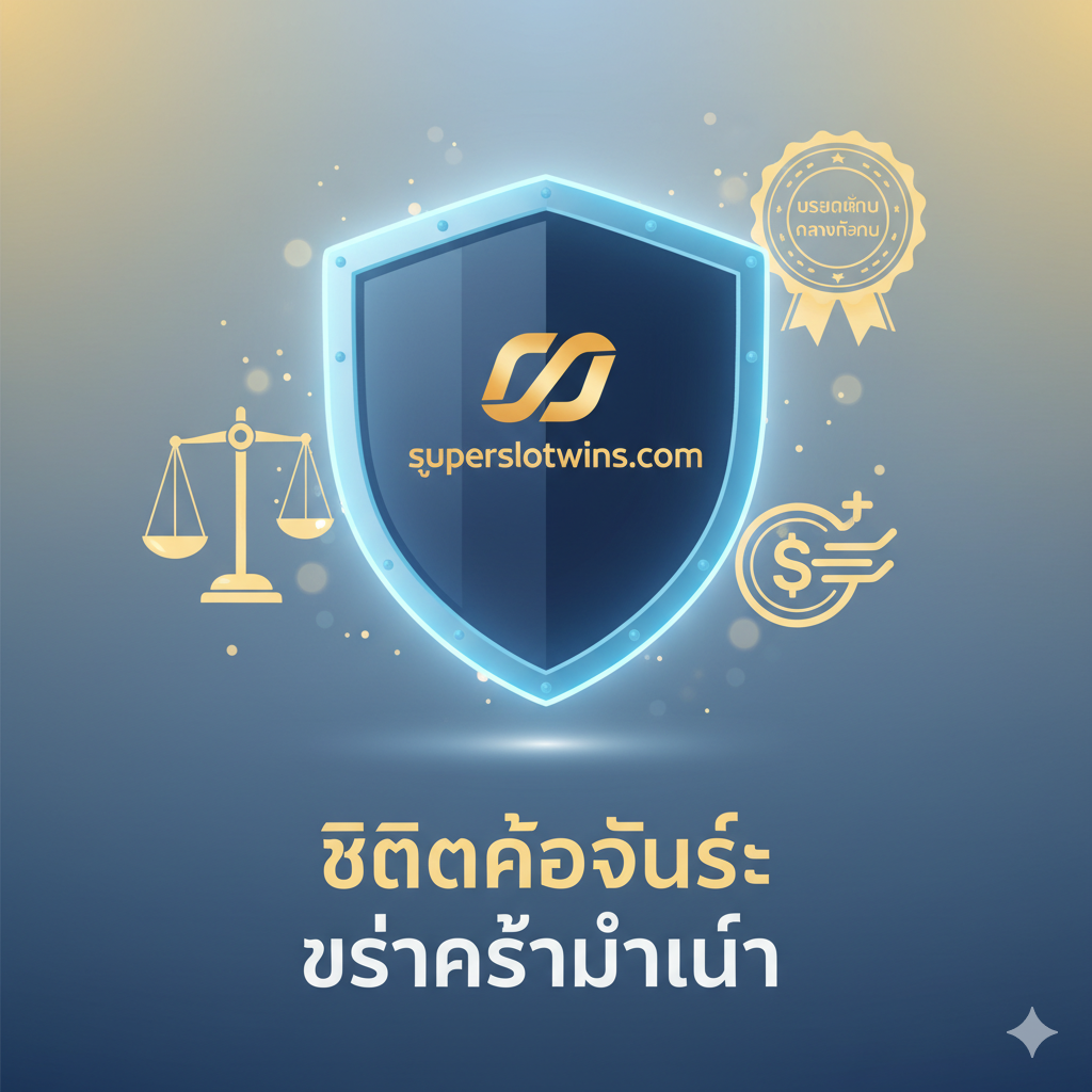 总结图片,强调信任和公平游戏的承诺。图片是抽象的,将信任和透明度概念化。画面主体是一个被蓝色光芒照亮的盾牌,盾牌中央有superslotwins.com的标志。盾牌周围环绕着象征公平性的元素,如一个平衡的天平、一个认证印章(Certified Fair Play)和流畅的现金流符号。背景是柔和的金色和蓝色渐变,营造出专业和可靠的感觉,传递**“消除疑虑,建立信心”**的最终信息。